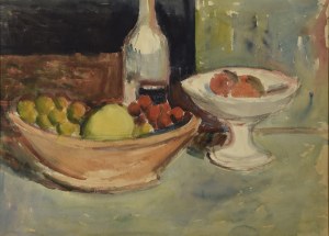 Abraham WEINBAUM (1890-1943), Martwa natura z gitarą i owocami / Martwa natura z owocami i butelką - praca dwustronna