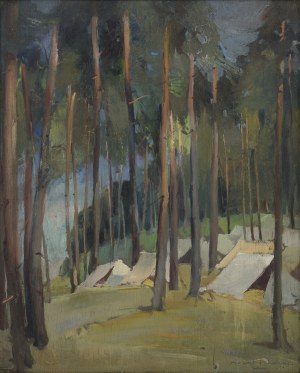 Mieczysław SERWIN-ORACKI (1912-1977), Biwak w lesie
