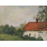 Irena WEISSOWA - ANERI (1888-1981), Kalwaria - pejzaż z domem i czerwonym dachem, 1970
