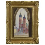 Jan NOWAK (1930-2010), Widok na kościół Mariacki w Krakowie, 1963