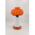 Zakłady Porcelany Stołowej "KAROLINA", Oil lamp with porcelain base and glass shade