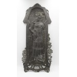 Art Nouveau poster with a woman at an easel