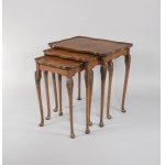 Three auxiliary tables, the so-called table-in-table in the style of Thomas Chippendale furniture