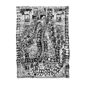 Andrzej Dudek-Dürer, Łukasz Zdęba Scultura vivente... Ritratto nel tempo... I, 1969 - 2004 - 2025, incografia, disegno, fotografia; 75cm x 55cm