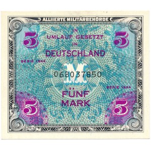 Germany - Allied Occupation - 5 Mark 1944 * P193a * US print.
