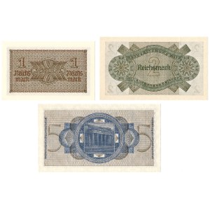 Germany - 1, 2, 5 Reichsmark ND/1939 * PR136a-138a * occupation