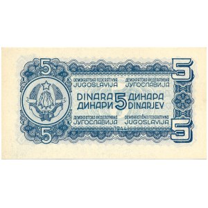 Jugoslavia - 5 Dinara 1944 * P49a