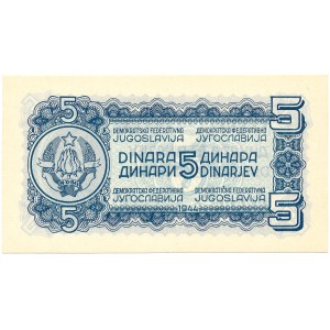 Yugoslavia - 5 Dinar 1944 * P49b