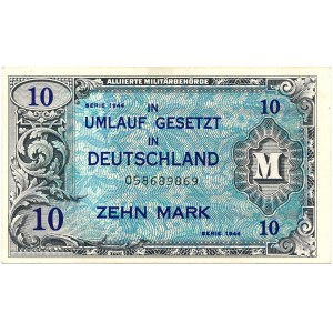 Germany - Allied Occupation - 10 Mark 1944 * P194a * US print.