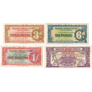 British Armed Forces - zestaw czterech banknotów 2. serii (1948)