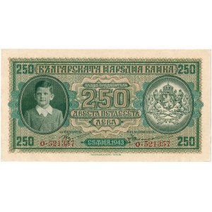 Bulharsko - 250 Levý 1943 (1944) * P65 * Simeon II