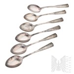 Hefra Warsaw, PRL - Set of Silver (0.800) Dessert Spoons; Box Retail Company Jubiler.