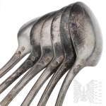 Hefra Warsaw, PRL - Set of Silver (0.800) Dessert Spoons; Box Retail Company Jubiler.