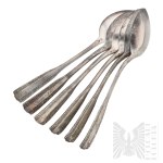 Hefra Warsaw, PRL - Set of Silver (0.800) Dessert Spoons; Box Retail Company Jubiler.