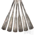 Hefra Warsaw, PRL - Set of Silver (0.800) Dessert Spoons; Box Retail Company Jubiler.