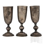 Tsarskoy Russia - Silver (0.875) Three Vodka Glasses