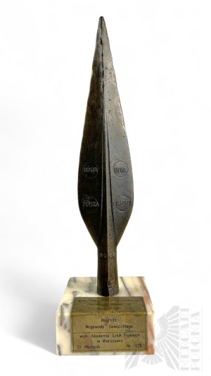 Stanisław Michalik (1941-2001), 1996. - Bronzestatue des jotwischen Speers, Preis des Gouverneurs von Suwalki, 3. internationale Messe von Kaunas,