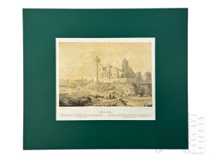 Napoleon ORDA (1807-1883), - Grafika Karta z Albumu Widoków Księstwa Poznańskiego i Prus Zachodnich: Radzyń (Chełmiński), Ruiny Zamku Krzyżackiego