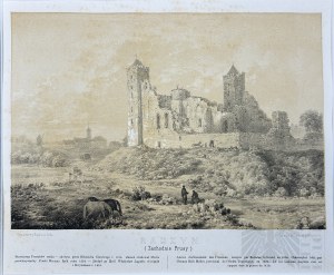 Napoleon ORDA (1807-1883), - Grafika Karta z Albumu Widoków Księstwa Poznańskiego i Prus Zachodnich: Radzyń (Chełmiński), Ruiny Zamku Krzyżackiego