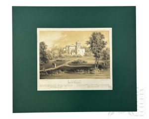 Napoleon ORDA (1807-1883), - Grafika Karta z Albumu Widoków Księstwa Poznańskiego i Prus Zachodnich: Pałac w Miłosławiu