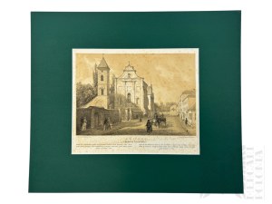 Napoleon ORDA (1807-1883), - Grafika Karta z Albumu Widoków Księstwa Poznańskiego i Prus Zachodnich: Gniezno, Kościół Franciszkanów pw. Kościół Wniebowzięcia NMP i św. Antoniego
