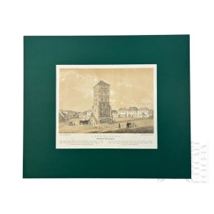 Napoleon ORDA (1807-1883), - Graphic Card from the Album of Views of the Duchy of Poznan and West Prussia: Inowrocław, Town Hall Tower