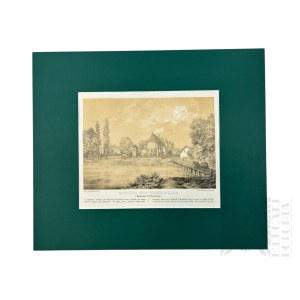 Napoleon ORDA (1807-1883), - Grafika Karta z Albumu Widoków Księstwa Poznańskiego i Prus Zachodnich: Rogoźno nad Rzeką Wełną