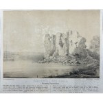 Napoleon ORDA (1807-1883), - Grafika Karta z Albumu Widoków Księstwa Poznańskiego i Prus Zachodnich: Złotoryja nad Wisłą, Zamek