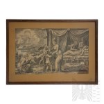 Giulio Romano (1499?-1546), Giorgio Ghisi (1520-1582) - Alegoria Narodzenia (1558), Miedzioryt