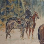 Stanislaw Prauss (1902-1967), General Dionizy Czachowski with his adjutant (January Uprising 1863-64), Watercolor