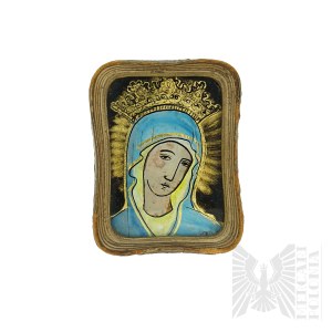 Marta Podoska-Koch (1905-2003) - Miniature of Our Lady of Ostra Brama (Vilnius), Mixed Technique on Glass