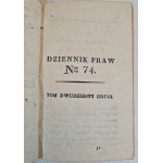DZIENNIK PRAW nr 74-78, tom 22 [Polnisch und Russisch] Warschau 1838