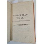 DZIENNIK PRAW nr 74-78, tom 22 [Polnisch und Russisch] Warschau 1838