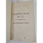 DZIENNIK PRAW nr 74-78, tom 22 [Polnisch und Russisch] Warschau 1838