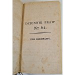 DZIENNIK PRAW No. 64-65, vol. 18 [Polish and Russian] Warsaw 1835-36