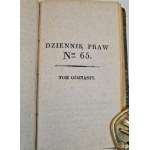 DZIENNIK PRAW No. 64-65, vol. 18 [Polish and Russian] Warsaw 1835-36