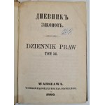 DZIENNIK PRAW nr. 164-165, vol. 54 [Polish and Russian], Warsaw 1860