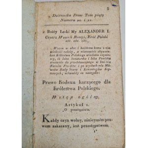 DZIENNIK PRAW Nr. 20 und 21, Band 5, Warschau 1817