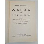 IRZYKOWSKI Karol - Walka o treści. Studja z literackiej teorji poznania, wyd.1929
