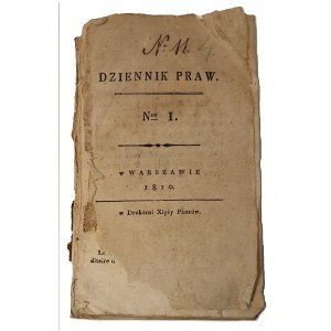 LAWBOOK No.1-4, Warsaw 1810 CONSTITUTIONAL STATUTE OF WARSAW X