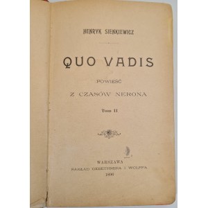 SIENKIEWICZ Henryk - Quo Vadis, A Novel from the Times of Nero, Volume II, Issue 1 of 1896