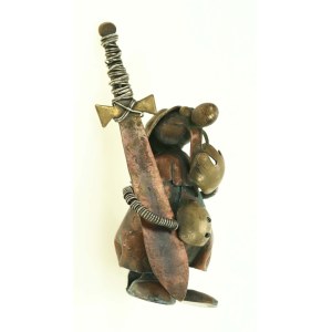 Figurka rycerza, metaloplastyka M.A. Nowakowscy, Warszawa l. 60. XX w. (122)