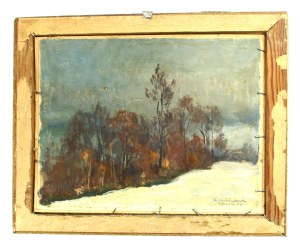 Mieczysław SERWIN-ORACKI (1912 - 1977), Pejzaż nadwodny [Ujanowice], 1944, [20x26 cm] (354)