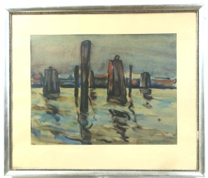 Władysław Zakrzewski (1903-1944), Pnie wystające z wody, [47x62 cm] (606)