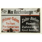 Advertising signboard, Zary / Sorau, Max Reichenberger, hair salon and dental establishment, enamel signboard, advertising (144)