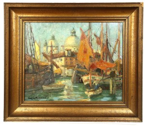 Eugen Dekkert (1865 Szczecin - 1956 Garmisch-Partenkirchen), Wenecja widok na bazylikę Santa Maria della Salute, 1930 (258)