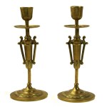 Pair of candlesticks. Gilded bronze. Karl Minter factory. Unlisted (938)