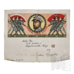 II RP Patriotic Telegram "Nie Rzucim Ziemi skąd Nasz Ród" Blue Army - Jozef Haller