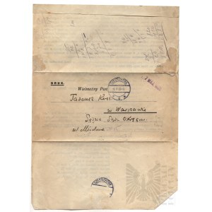II RP Invitation to the Reunion of Former Students of the Czestochowa Russian Gymnasium 1925 - Czestochowa