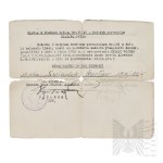 PSZnZ Excerpt from the Order of Receipt of Army Medal and Certificate of Transfer to the Disposition of British Authorities - Waclaw Witness Army Training Center